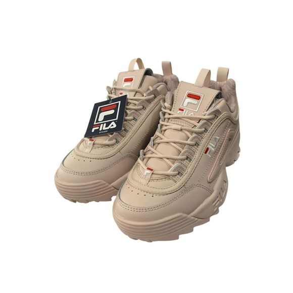NWB FILA Women's Disruptor II Premium SNEAKERS Peach Blush/Brown/fila 6M US - Picture 1 of 7